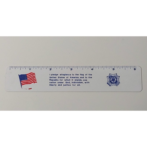 Vintage Collector's Presidential Ruler With 6 U.S. Flags Lady's VFW Crest Pledge - Picture 4 of 7